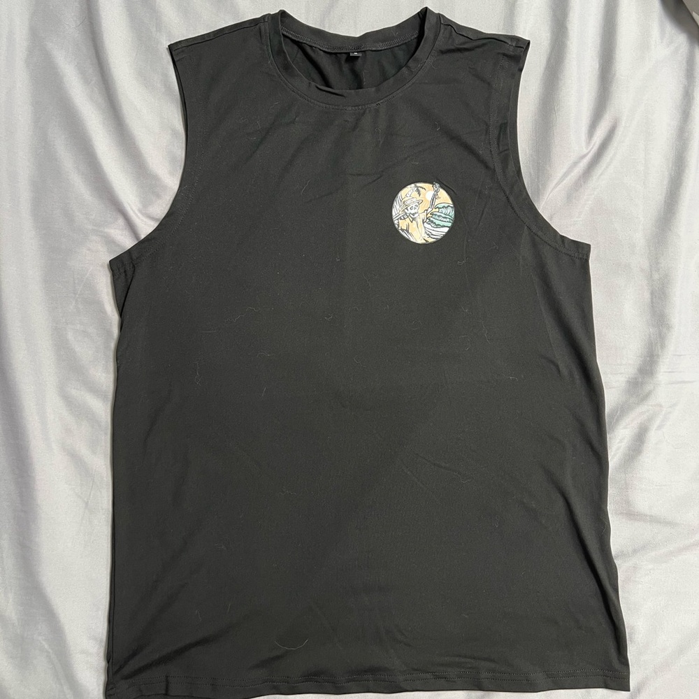 SHEIN Black Tank Top with Graphic Detail